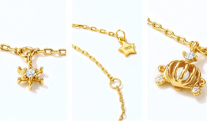 Pumpkin Car Shoes 925 Silver Cubic Zirconia Bracelet