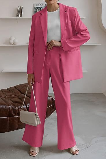 Women's Fashion Casual Solid Color Coat Trousers Suit LadyShow.Store