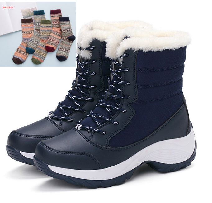 Snow Boots Female High To Help Waterproof Ladies Cotton Plus Velvet Shoes Best YouTube Store