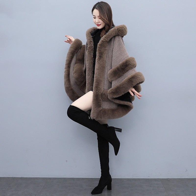 Fashionable Warm Hooded Cape Coat Lady Best YouTube Store
