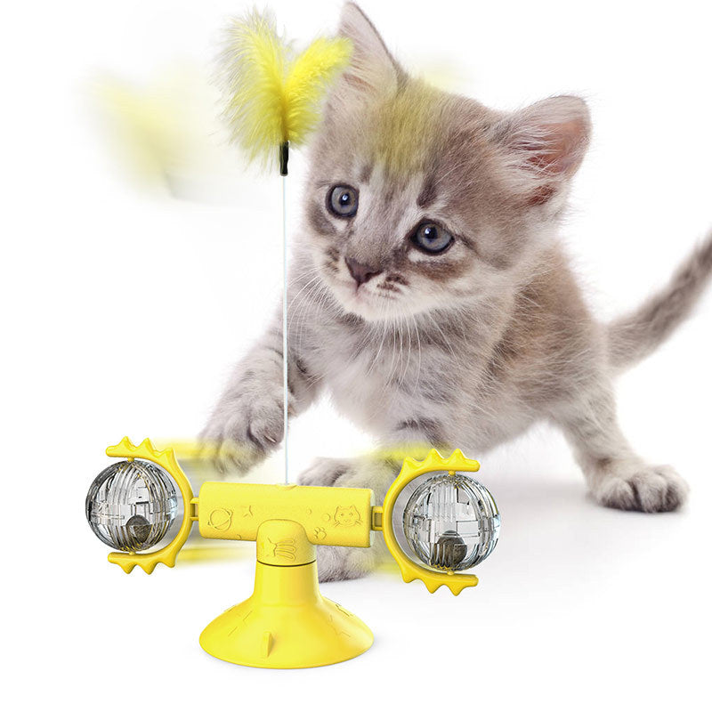 Cat Rotating Windmill Multi-Function Toys Itch Scratching Device Teeth Shining Toy Pets Fashion
