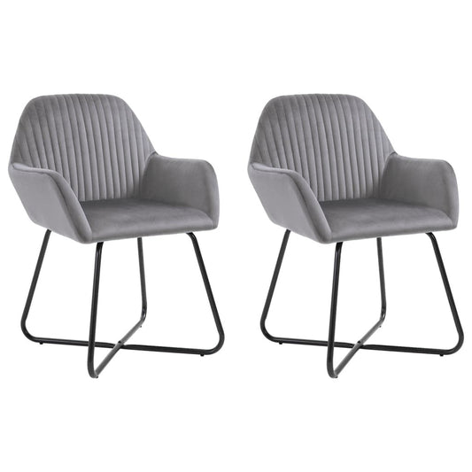 Dining Chairs 2 pcs Gray Velvet LuxuryLifeWay Online Store