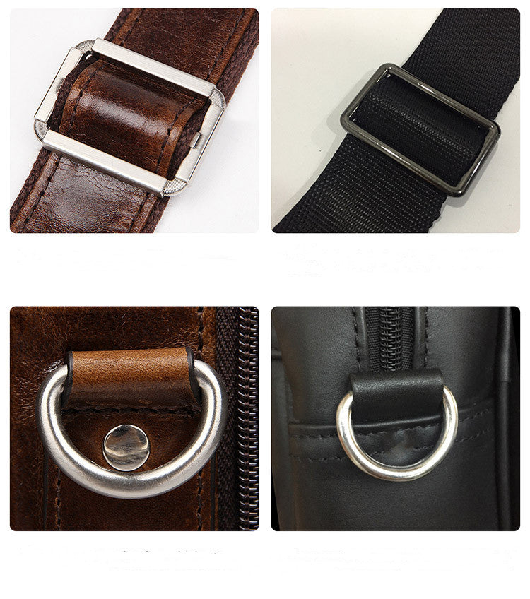 Men's Large Capacity Leather Handbag Computer Briefcase LadyShow.Store