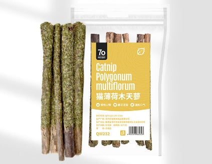Wooden Polygonum Molar Stick Cat Toy Tooth Cleaning Kitten Bite-resistant Catnip Teasing Snacks Pets Fashion