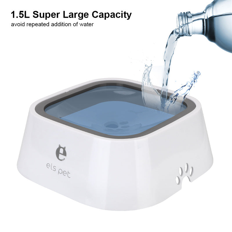1.5L Cat Dog Water Bowl Carried Floating Bowl Anti-Overflow Slow Water Feeder Dispenser Pet Fountain ABS&PP Dog Supplies Pets Fashion