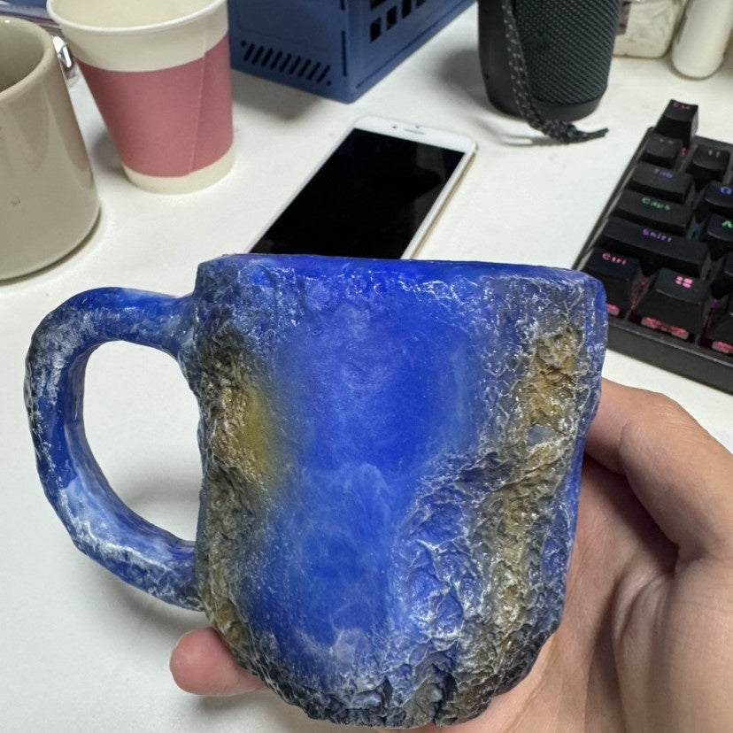 400ml Resin Mineral Crystal Coffee Mugs With Handles Elegant Fake Mineral Crystal Cup For Workplace Home Decor Christmas Gift Kitchen Gadgets PearlNestDecor.com