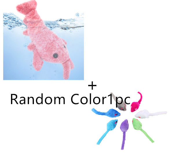 Pet Toys Electric Jumping Shrimp USB Charging Simulation Lobster Funny Cat Plush Pets Toy Pets Fashion