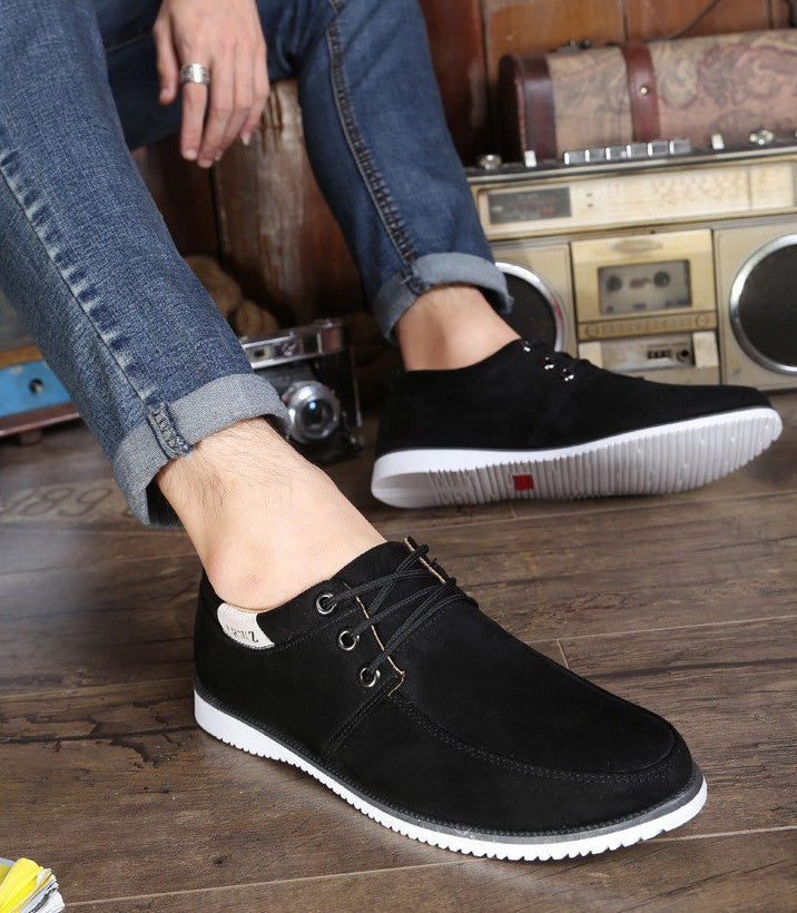 New spring and autumn men's shoes casual shoes sports shoes British wind shoes low to help men's running shoes breathable Best YouTube Store