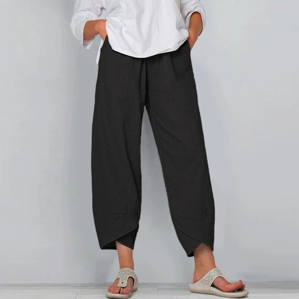 Wide Leg Pants Loose Casual Cotton Linen NorixaFashion.com
