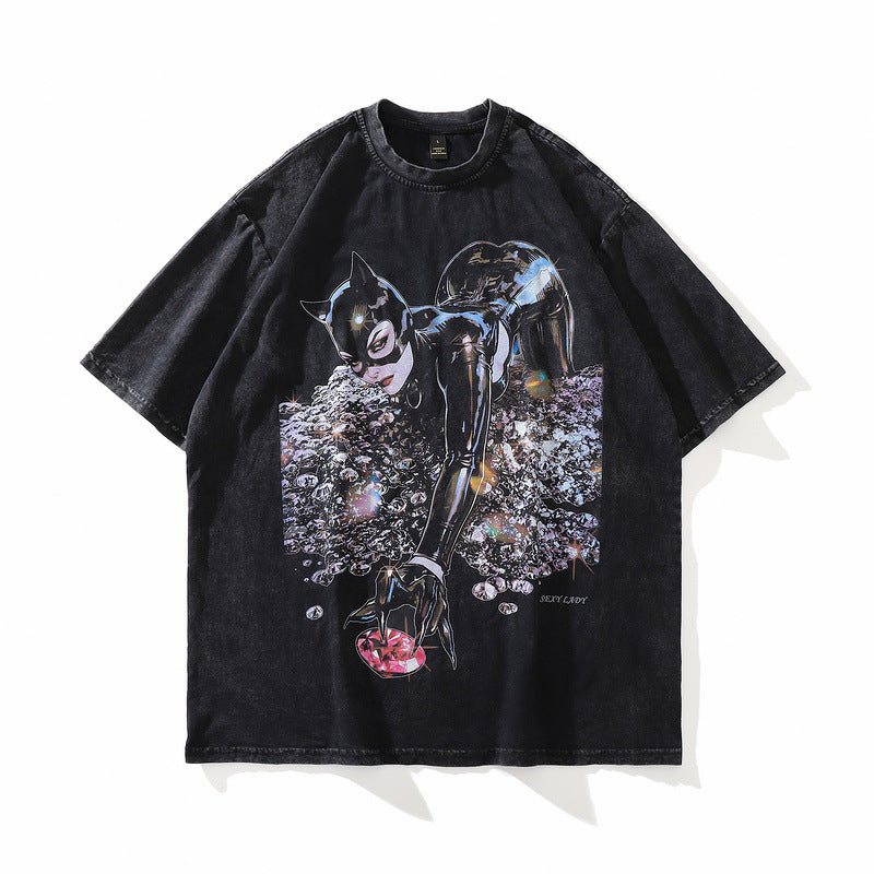 Vintage Streetwear Graffiti T-Shirt for Men Pi-Mart