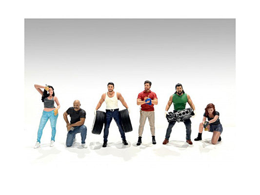 "Muscle Mechanics" 6 piece Figure Set for 1/24 Scale Models by American Diorama LuxuryLifeWay Online Store