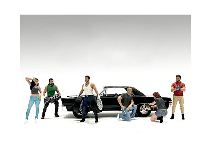 "Muscle Mechanics" 6 piece Figure Set for 1/18 Scale Models by American Diorama LuxuryLifeWay Online Store