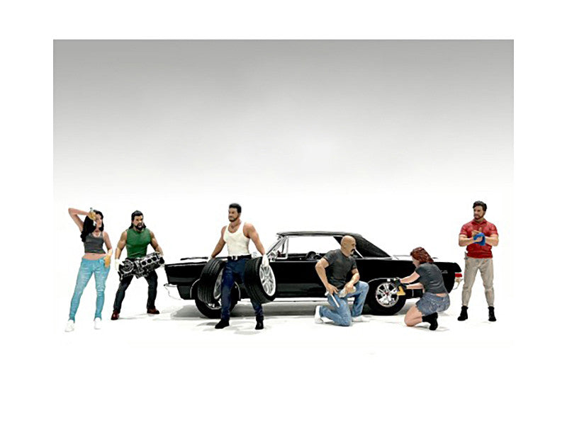 "Muscle Mechanics" 6 piece Figure Set for 1/24 Scale Models by American Diorama LuxuryLifeWay Online Store
