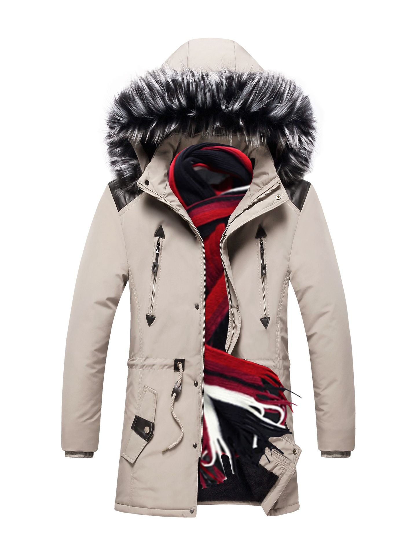 Men Thick Parka Coat Winter Warm Hooded CJD
