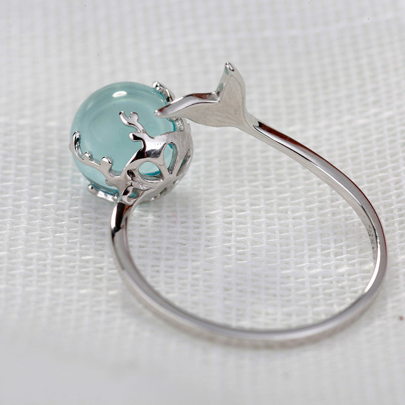 s925 sterling silver aquamarine necklace LadyShow.Store