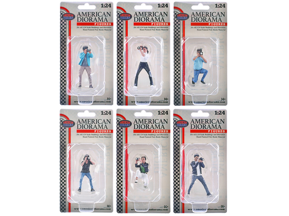 "Photographers" 6 piece Figure Set for 1/24 Scale Models by American Diorama LuxuryLifeWay Online Store