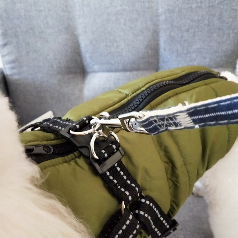 Waterproof Dog Clothes Winter Dog Coat With Harness Warm Pet Clothing Big Dog Jacket Chihuahua Labrador Coat Costume LadyShow.Store