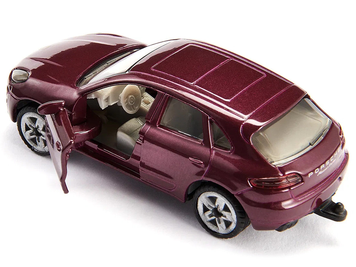 Porsche Macan Turbo Maroon Metallic and Dethleffs Exclusiv Emotion Caravan with Figures and Camp Accessories Set 1/55 Diecast Model by Siku LuxuryLifeWay Online Store