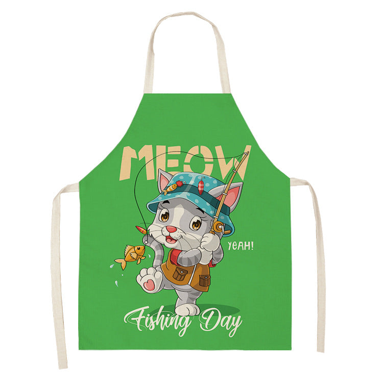 Explosive Animal Animation Multifunctional Kitchen Apron Cotton And Linen Apron PearlNestDecor.com