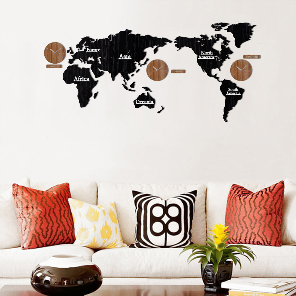 Wooden creative wall clock 3d PearlNestDecor.com