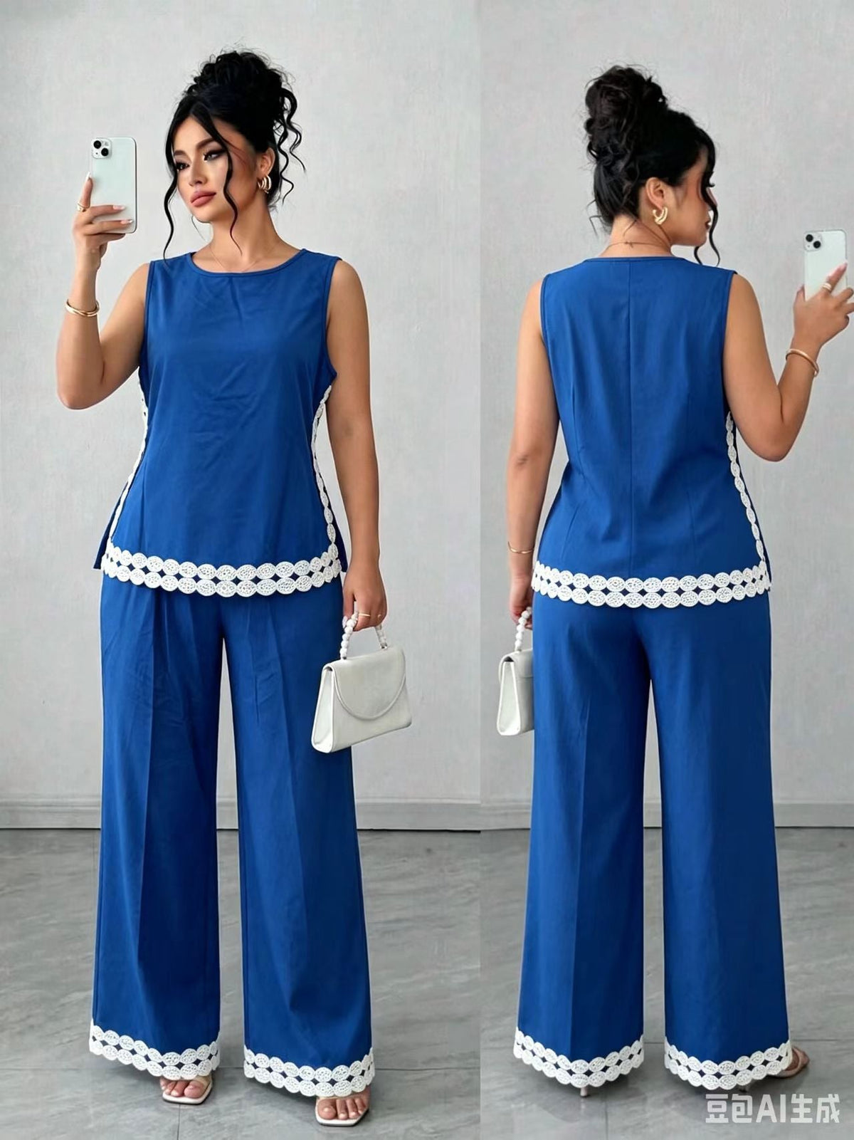 New 2026 Sleeveless Casual Pants Set Plus Size Vacation Outfit NorixaFashion.com