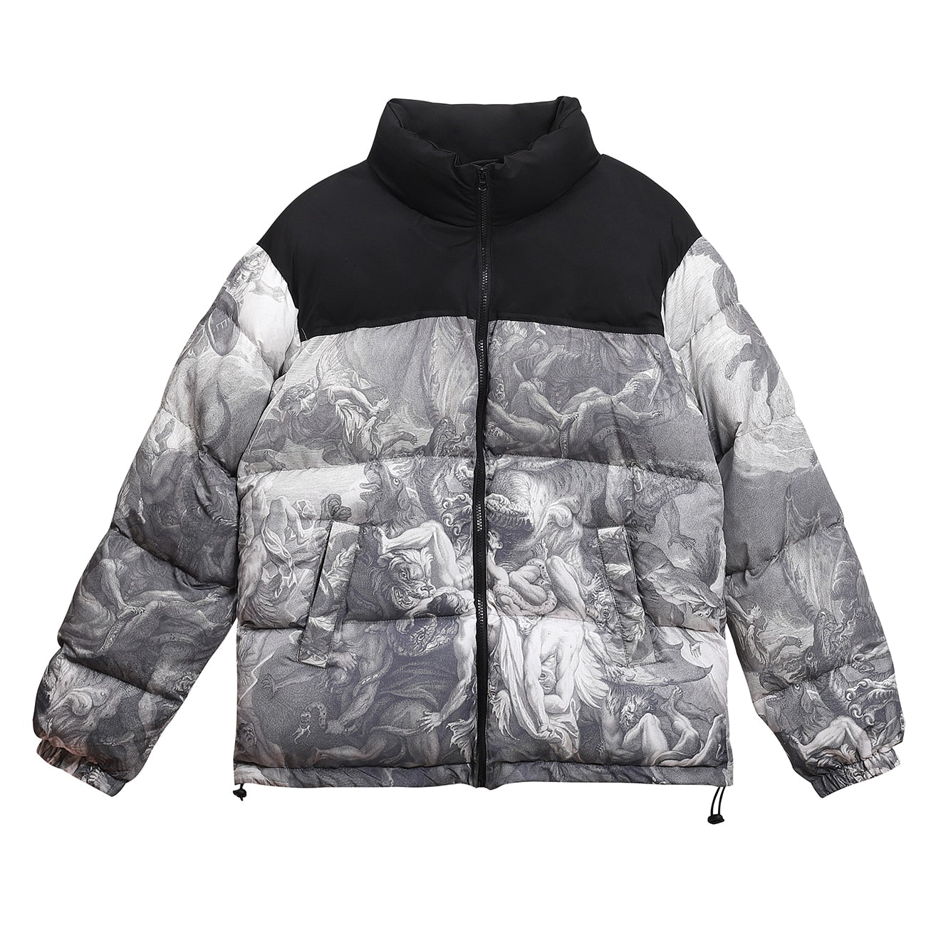 Figure Printed Cotton Padded Jacket For Men