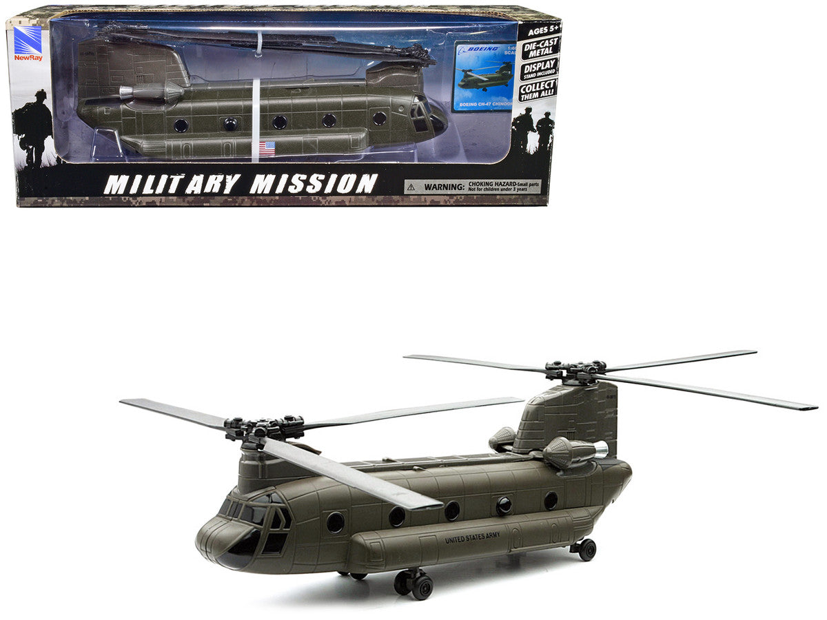 Boeing CH-47 Chinook Aircraft "United States Army" Olive Drab "Military Mission" Series 1/60 Diecast Model by New Ray LuxuryLifeWay Online Store