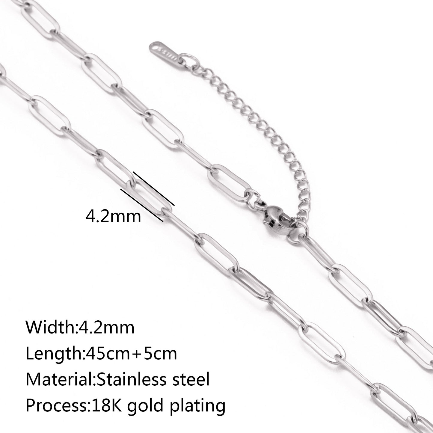 Stainless Steel Vacuum Vapor Plating 18K Gold Color Protection Lip Chain Accessories CJD