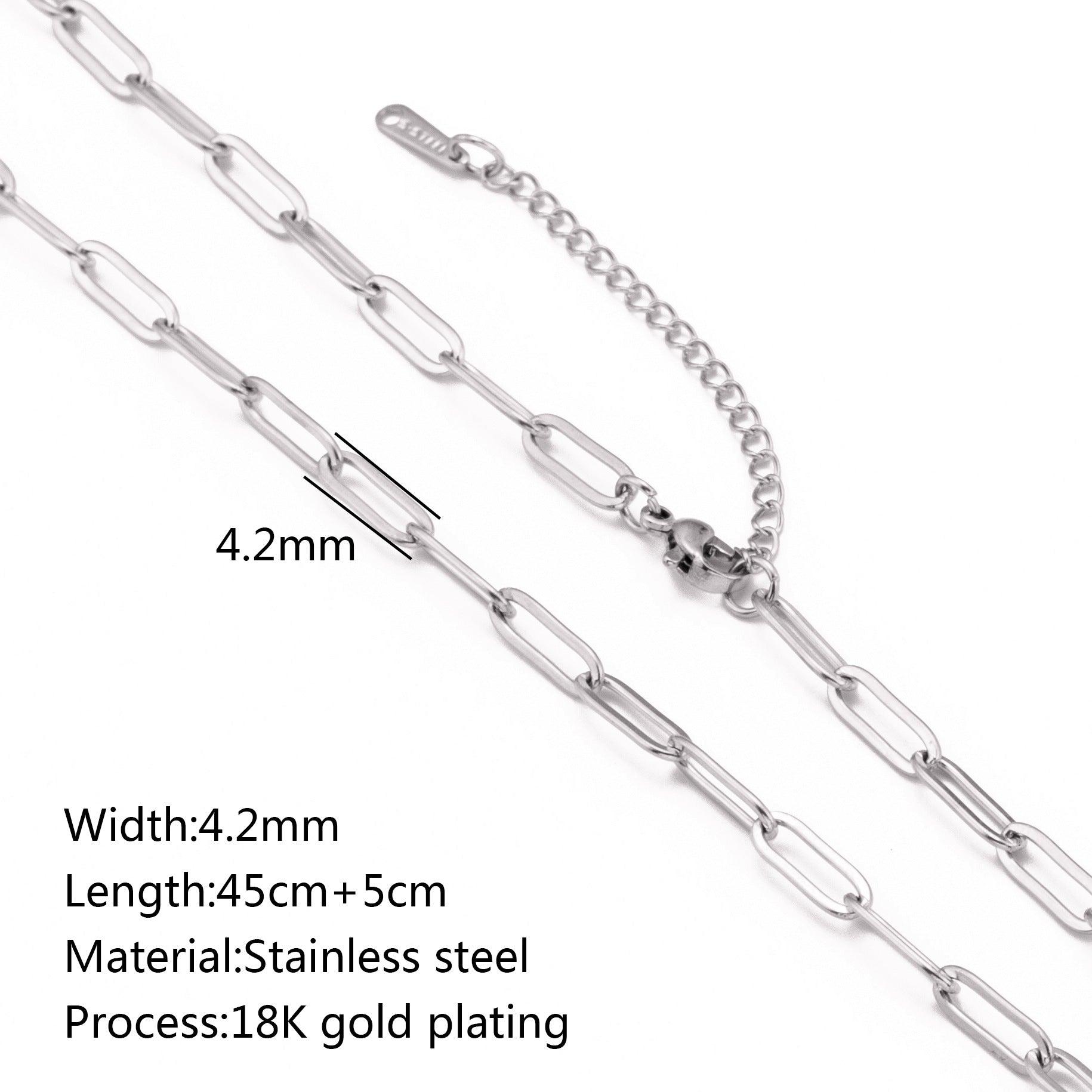 Stainless Steel Vacuum Vapor Plating 18K Gold Color Protection Lip Chain Accessories CJD
