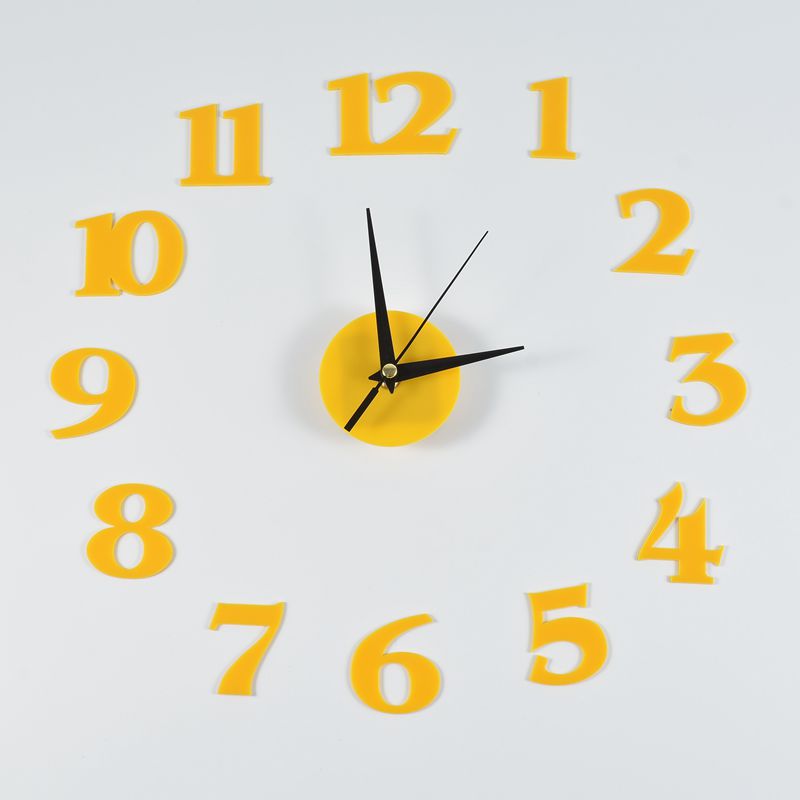 Creative acrylic mirror wall clock DIY stereo hanging PearlNestDecor.com