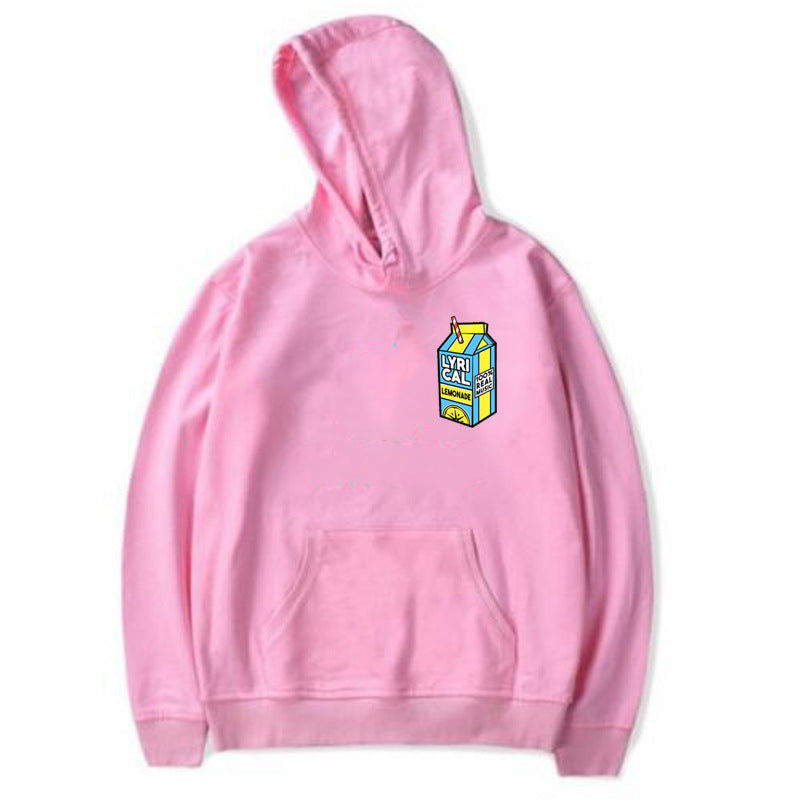 Lemon printed Euramerican velvet hoodie