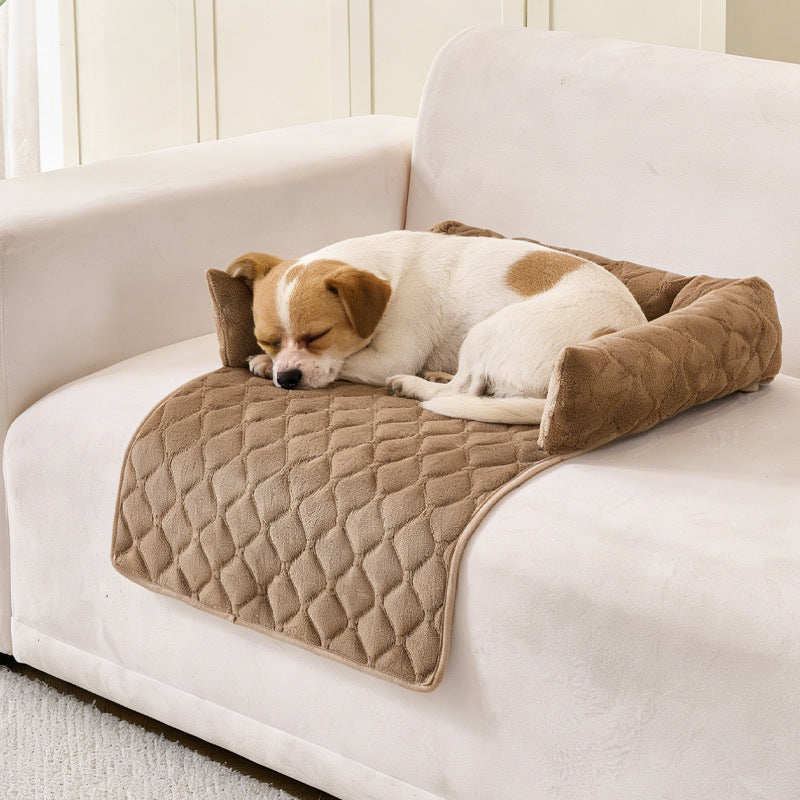 Sofa-style Calming Dog Bed, Durable Suede Pet Sofa Bed, Waterproof Sofa Cushion Pet Bed, Sofa Protection Pad Suitable For Small And Medium-sized Dogs And Cats. Pets Fashion
