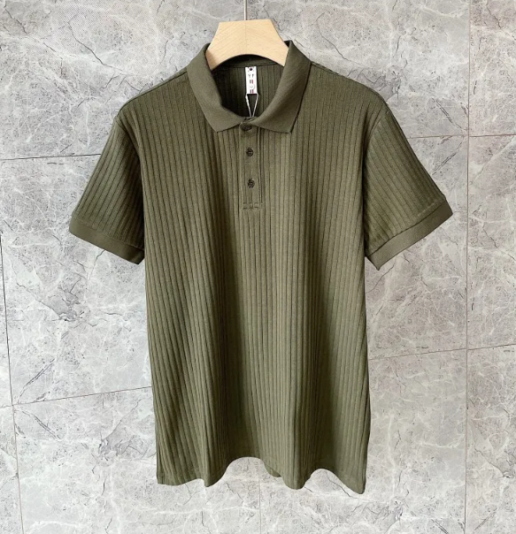 Men's Summer T-shirt Thin Lapel Short Sleeve Pi-Mart