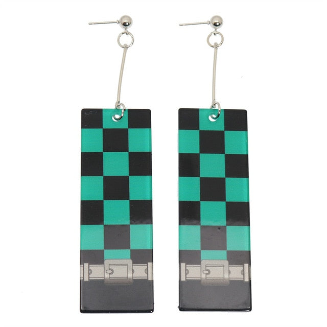 Acrylic Tanjiro Earrings Pi-Mart