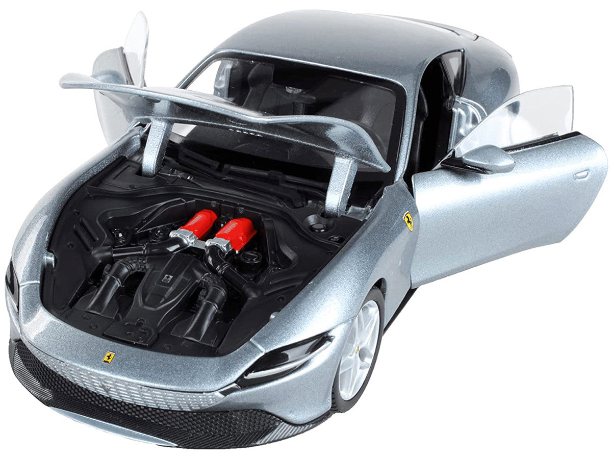 Ferrari Roma Gray Metallic "Race + Play" Series 1/24 Diecast Model Car by Bburago LuxuryLifeWay Online Store