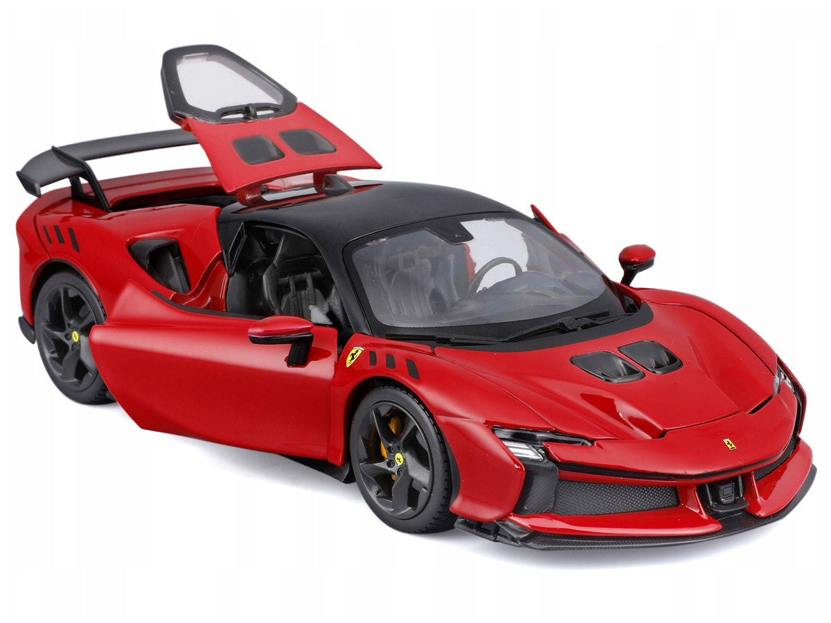 Ferrari SF90 XX Stradale Red with Black Top "Race and Play" Series 1/24 Diecast Model Car by Bburago LuxuryLifeWay Online Store