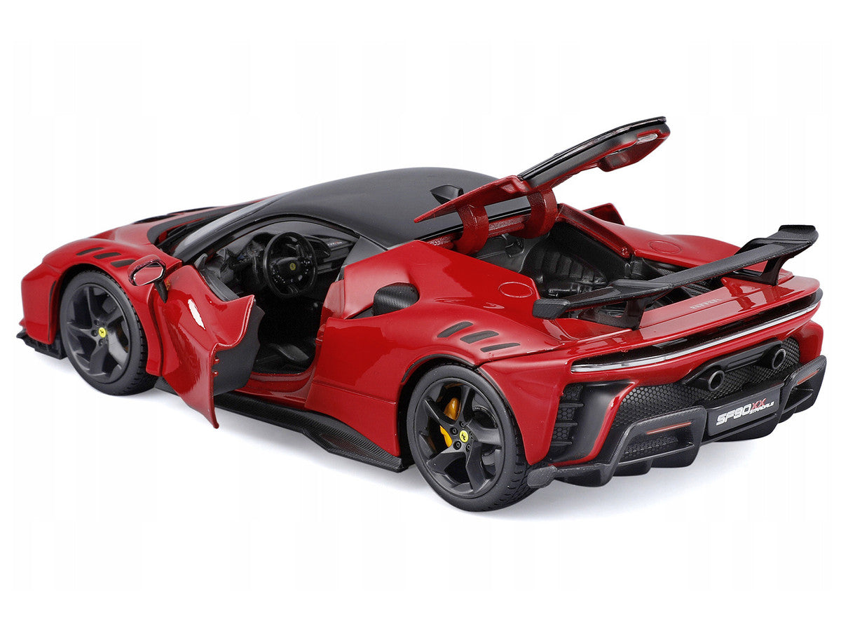 Ferrari SF90 XX Stradale Red with Black Top "Race and Play" Series 1/24 Diecast Model Car by Bburago LuxuryLifeWay Online Store
