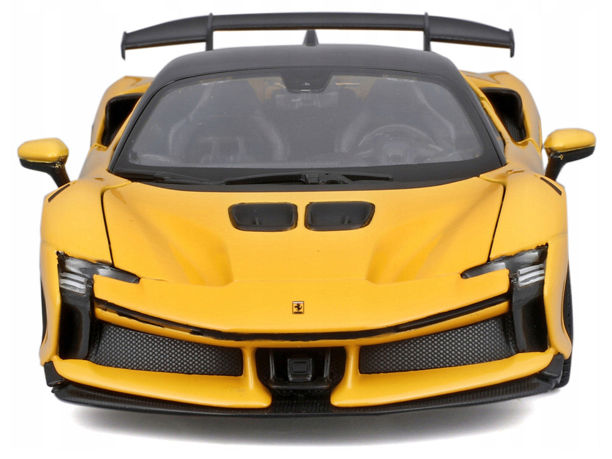 Ferrari SF90 XX Stradale Yellow with Black Top "Race and Play" Series 1/24 Diecast Model Car by Bburago LuxuryLifeWay Online Store