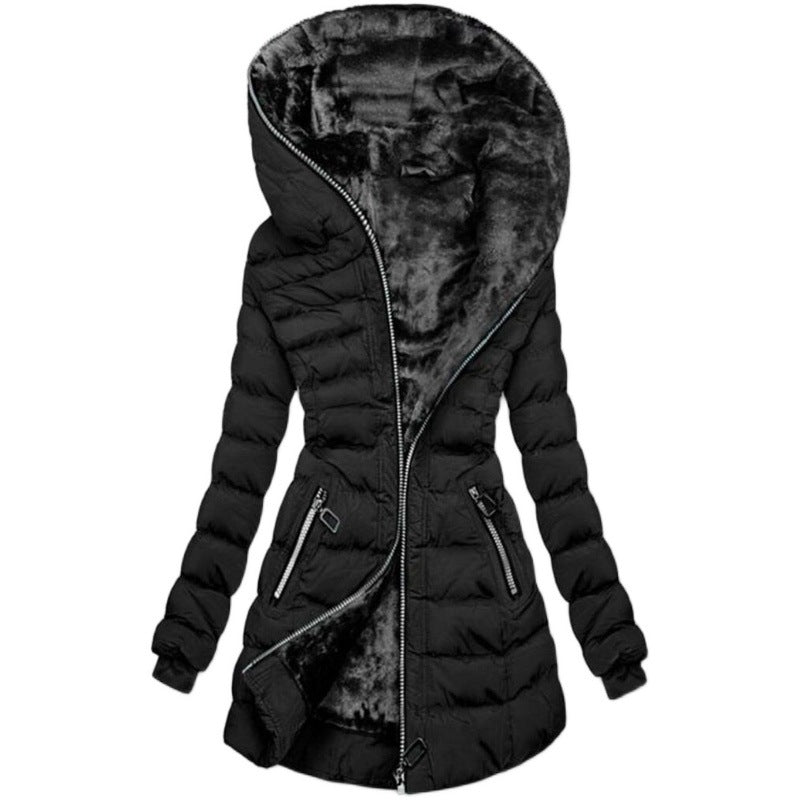 Hooded long-sleeved warm and velvet cotton jacket LuxuryLifeWay Online Store