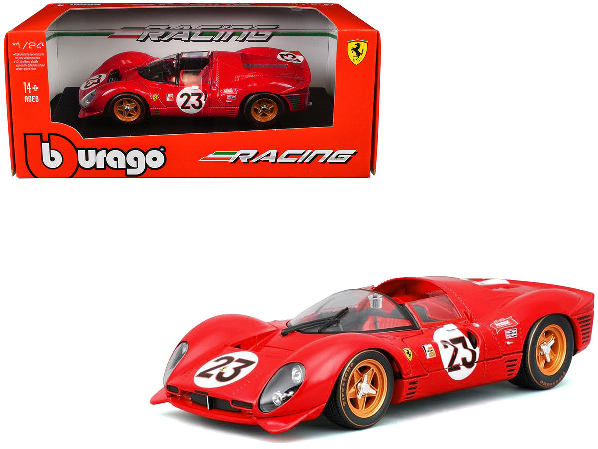 Ferrari 330 P4 #23 Lorenzo Bandini - Chris Amon "Ferrari S.P.A." Winner "24 Hours of Daytona" (1967) "Racing" Series 1/24 Diecast Model Car by Bburago LuxuryLifeWay Online Store