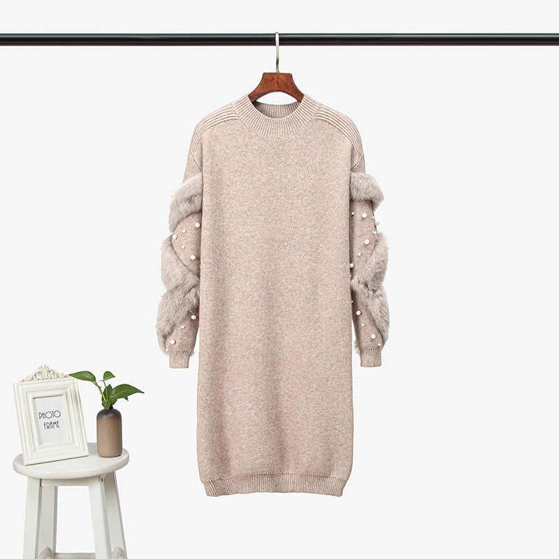 Medium length knitted dress for women NorixaFashion.com