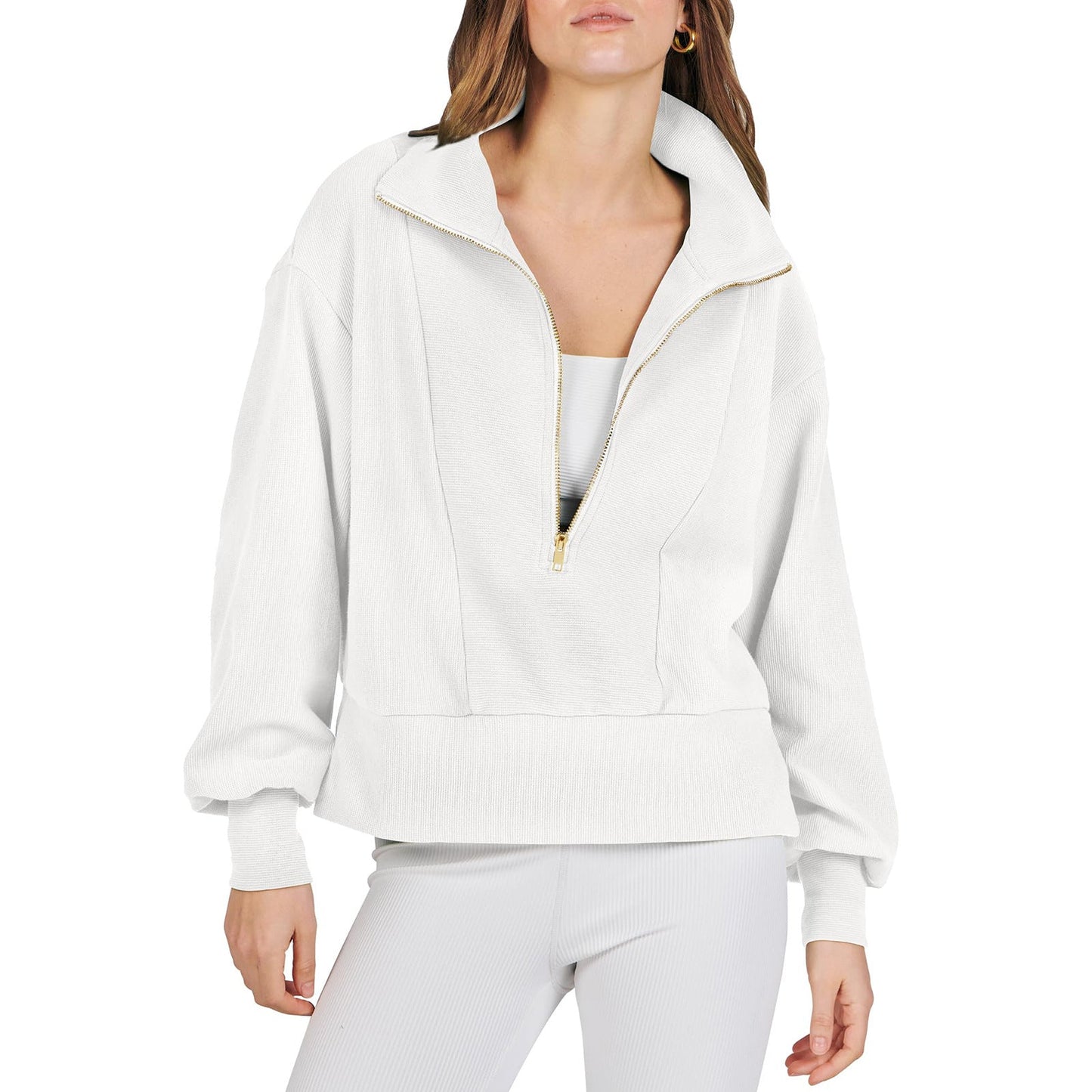 Women's Half-zip Pullover Long-sleeved Sweatshirt LadyShow.Store