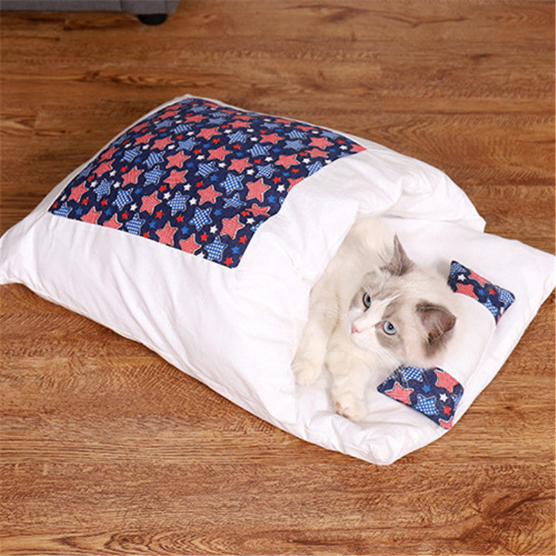 Winter Warm Cat Closed Removable And Washable Quilt Pets Fashion