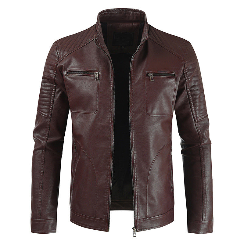 New casual leather clothing Youth zipper top pocket Best YouTube Store