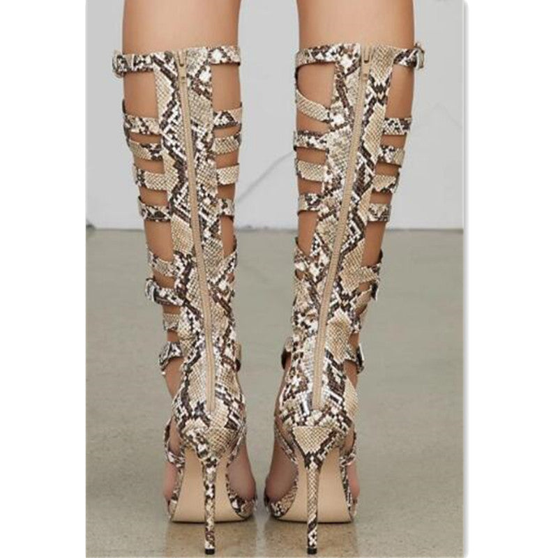 Summer Roman Style Colorful Snakeskin High Heels Sandals Best YouTube Store