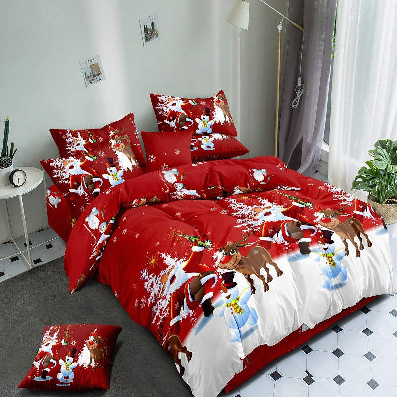 Santa bedding three-piece four-piece