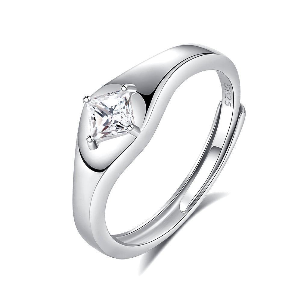 S925 Silver Adjustable Ring For Couples LadyShow.Store