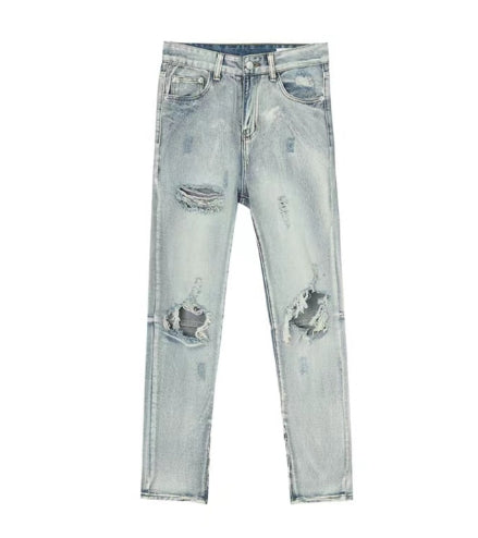 Shredded Denim Pants Pi-Mart