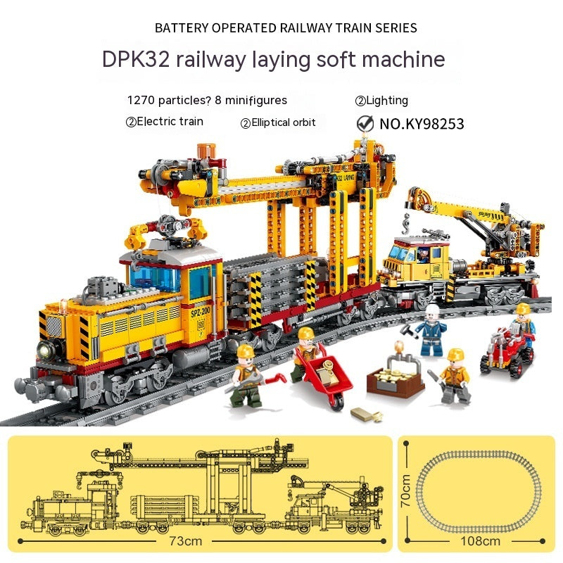Electric Rail Train Model Children Education Small Particles Assembled Building Block Toys LuxuryLifeWay Online Store