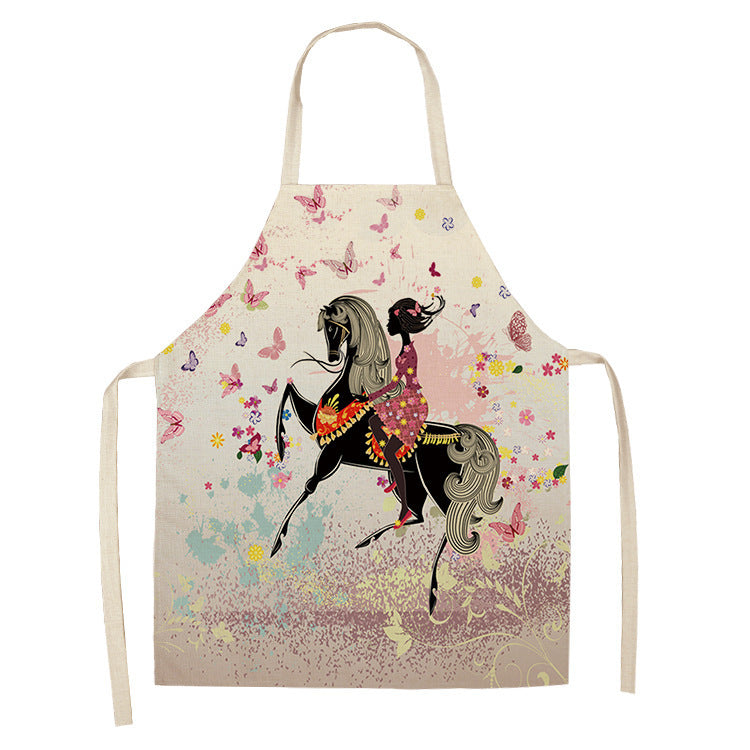 Apron Christmas Valentine's Day Linen Printing Home Kitchen Waterproof Thickened Graphic Customization Cross-border Apron PearlNestDecor.com
